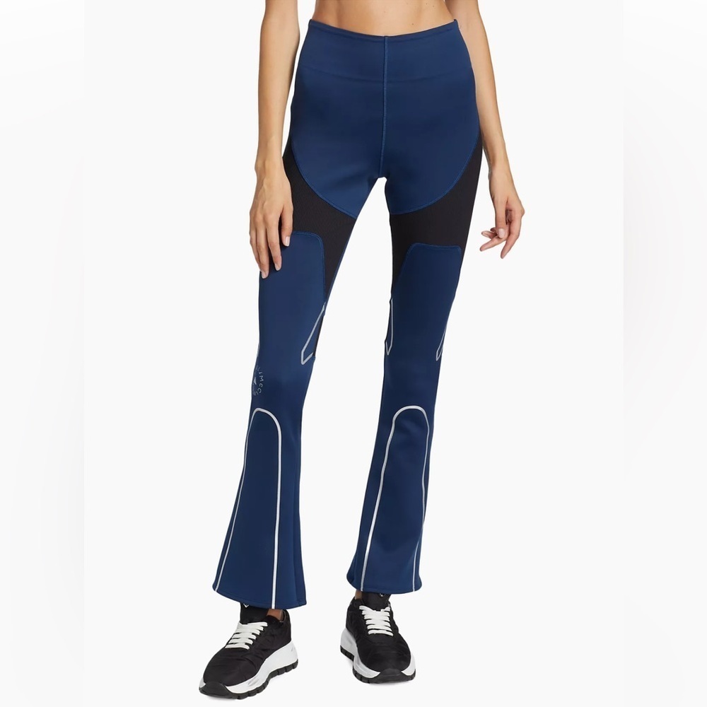 Adidas by Stella McCartney Knitmix Flare Leggings Mystery Blue Pants EUC Size XS